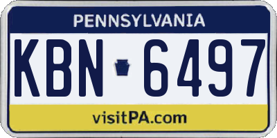 PA license plate KBN6497