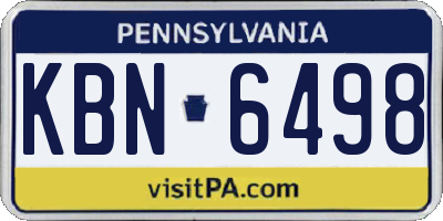 PA license plate KBN6498