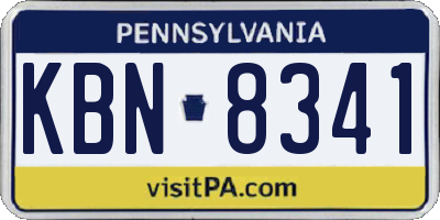 PA license plate KBN8341