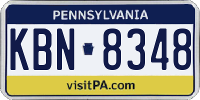 PA license plate KBN8348