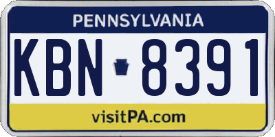 PA license plate KBN8391
