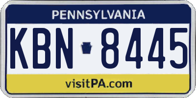 PA license plate KBN8445