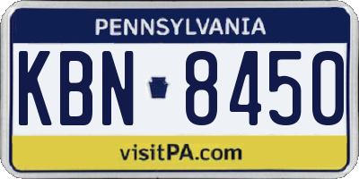 PA license plate KBN8450