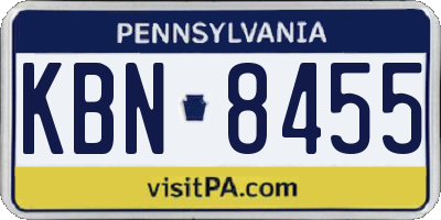 PA license plate KBN8455