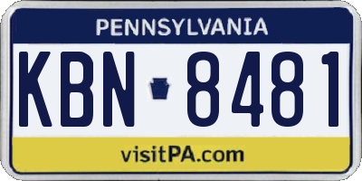 PA license plate KBN8481