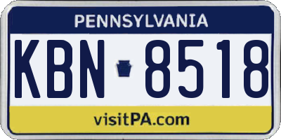 PA license plate KBN8518