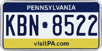 PA license plate KBN8522