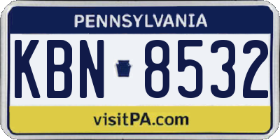PA license plate KBN8532