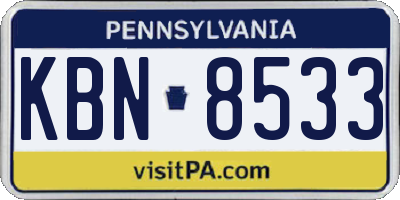 PA license plate KBN8533