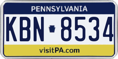PA license plate KBN8534