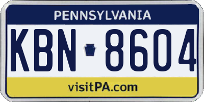 PA license plate KBN8604