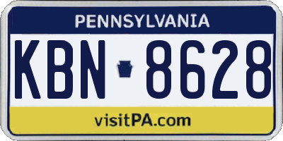 PA license plate KBN8628