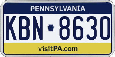 PA license plate KBN8630