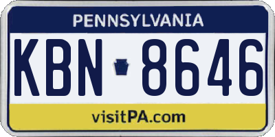 PA license plate KBN8646