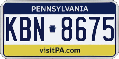 PA license plate KBN8675