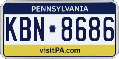 PA license plate KBN8686