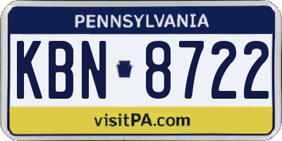 PA license plate KBN8722