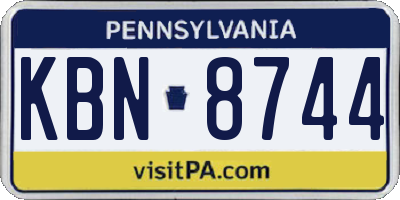 PA license plate KBN8744