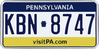 PA license plate KBN8747