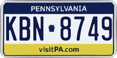 PA license plate KBN8749