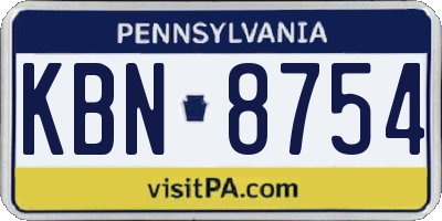 PA license plate KBN8754