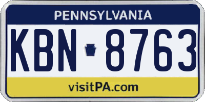 PA license plate KBN8763