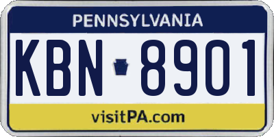 PA license plate KBN8901