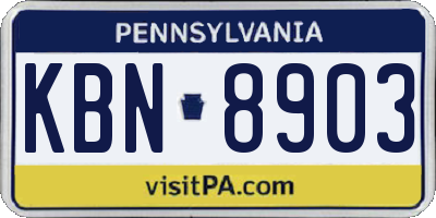 PA license plate KBN8903