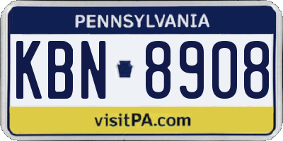 PA license plate KBN8908