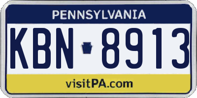 PA license plate KBN8913