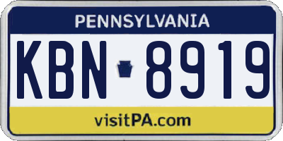 PA license plate KBN8919
