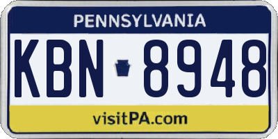 PA license plate KBN8948