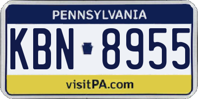 PA license plate KBN8955