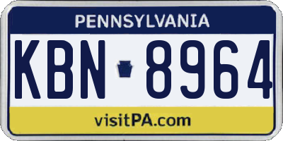 PA license plate KBN8964