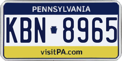 PA license plate KBN8965