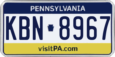 PA license plate KBN8967