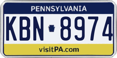 PA license plate KBN8974
