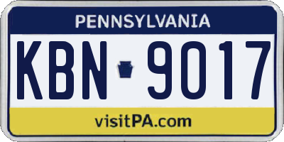 PA license plate KBN9017