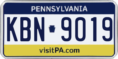 PA license plate KBN9019