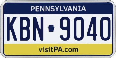 PA license plate KBN9040