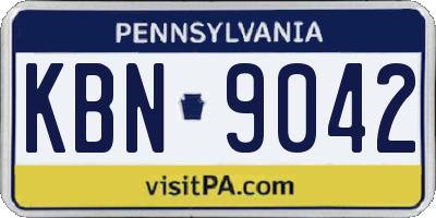 PA license plate KBN9042
