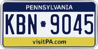 PA license plate KBN9045