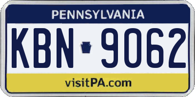 PA license plate KBN9062