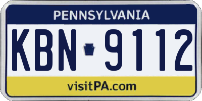 PA license plate KBN9112