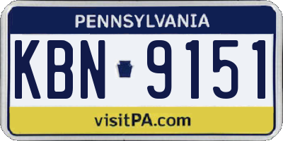 PA license plate KBN9151