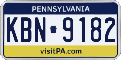 PA license plate KBN9182