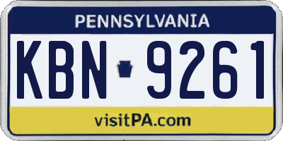 PA license plate KBN9261