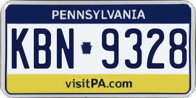 PA license plate KBN9328