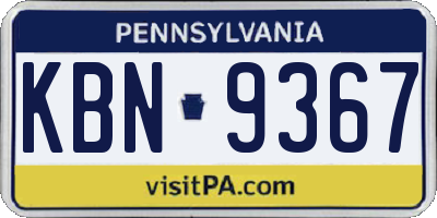 PA license plate KBN9367