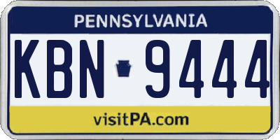 PA license plate KBN9444
